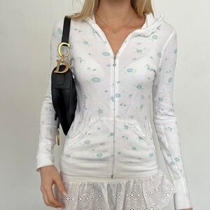 Vintage 90's Juicy Couture waffle material zip up tracksuit hoodie Y2K 2000s